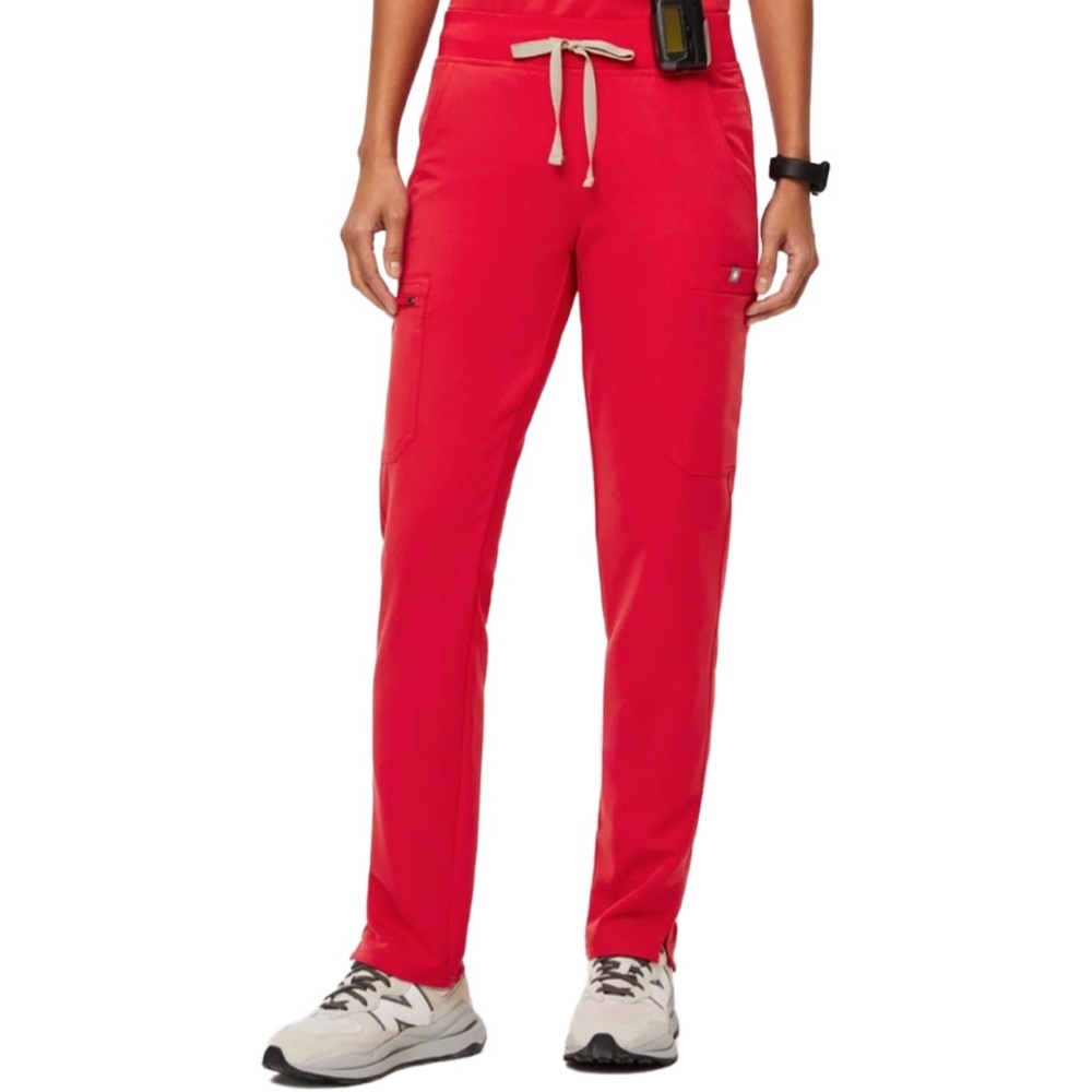 FIGS Women’s Yola Skinny Scrub Pants Red Yoga Waistband Size XS Inseam 30